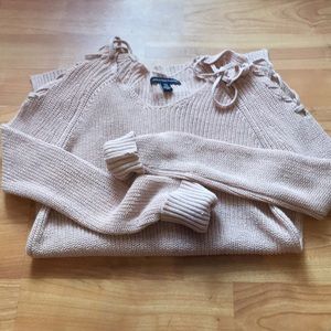 American eagle xxs blush pink sweater